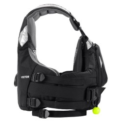 Gilet rivière Vector noir de la marque NRS vue de profil